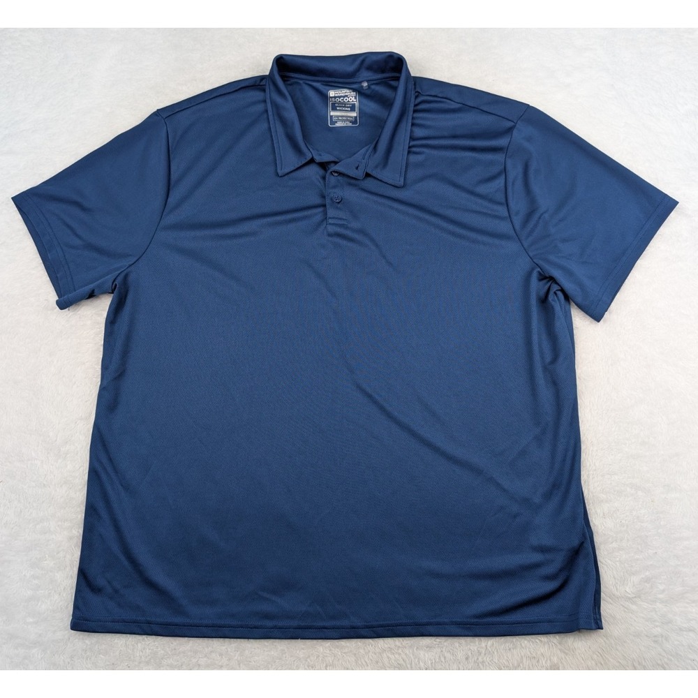Mountain Warehouse Polo Shirt Mens 3XL Blue Endurance ISOCool Quick Dry Stretch